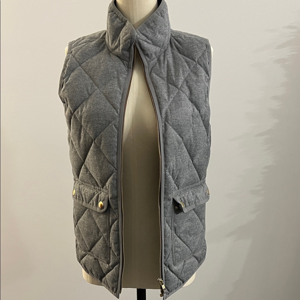 J.Crew Gray Quilted Women's Vest